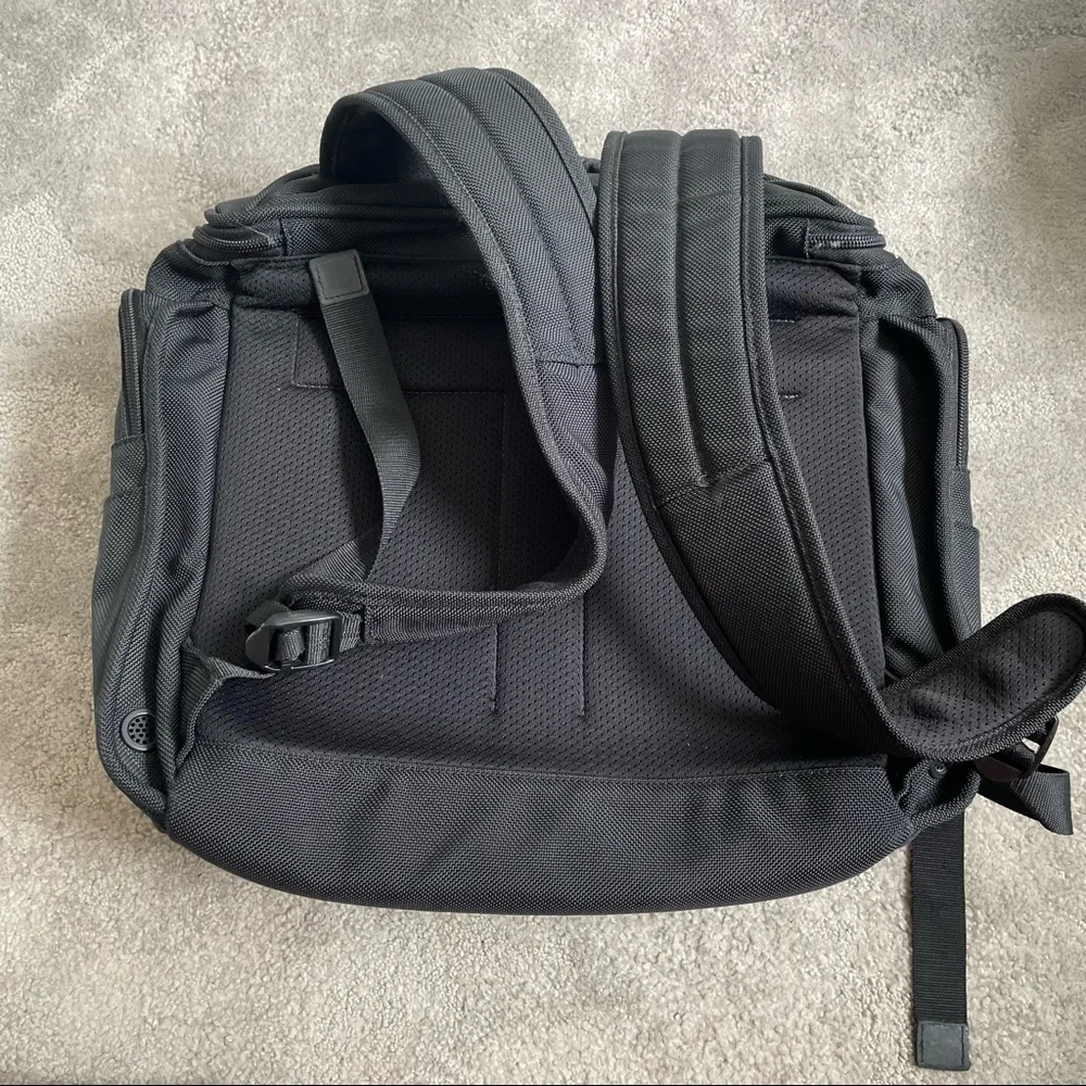 TUMI Unisex Black Ballistic Nylon Alpha Generation 4 Backpack Laptop Bag 26086D4